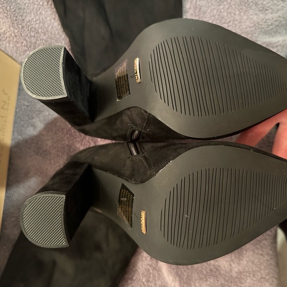 Billini Black Suede Wide Calf Over the Knee Boots Size 7 - Picture 2 of 4